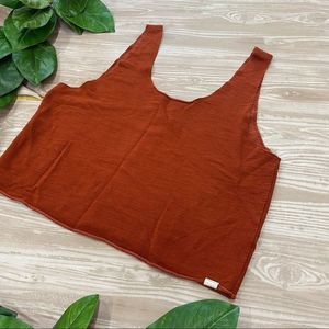 Jason Scott Burnt Orange Cropped Tank Top Shirt XS